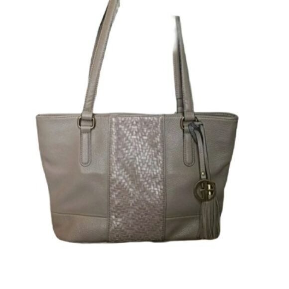 Giani Bernini Bag Shoulder Tote Leather Satchel Handbag GRAY WOMEN'S WOMAN'S - Picture 14 of 15